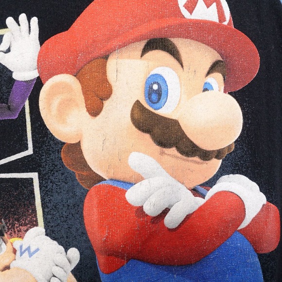 SUPER MARIO BROS LUIGI WARIO BLACK VIDEO GAME T-SHIRT SIZE L LARGE - Picture 3 of 6